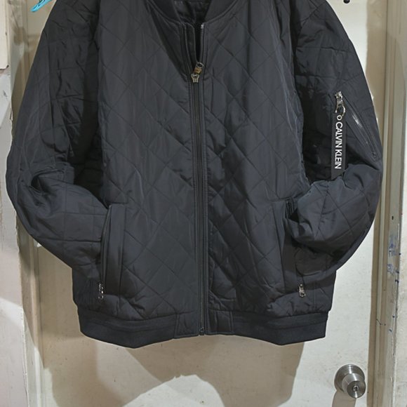 Calvin Klein Men's Quilted Bomber Jacket‎ BLACK - Picture 4 of 7
